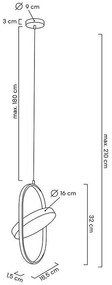Lustra suspendata LED design minimalist SPINER 19 negru