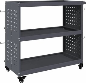 vidaXL Cărucior pentru unelte cu raft Antracit 75 x 35 x 73 cm