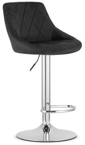 Scaun Bar Kona baza Cromata , Catifea Neagra