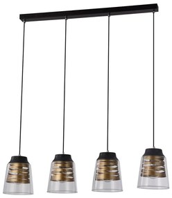 Lustră neagră cu abajur din sticlă 15.5x84 cm Fresno – Candellux Lighting