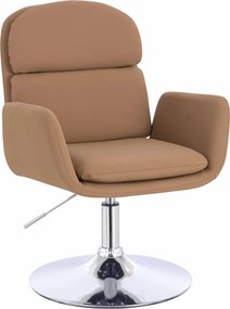 HR480N Scaun Caramel Piele Ecologica Premium Soft cu Bază Cromata