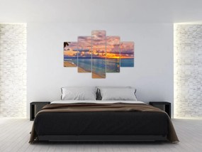 Tablou - Apus de soare la plajâ (150x105 cm)