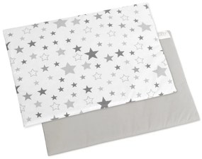 Pernă de pătuț pentru bebeluș Bellatex Stars alb/gri, 43 x 32 cm