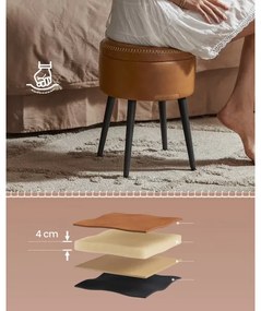 Taburet din piele CORE, coniac