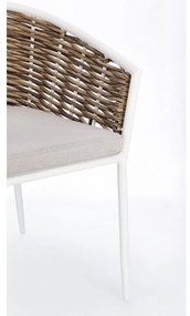 Scaun de grădină alb din metal Maribela – Bizzotto