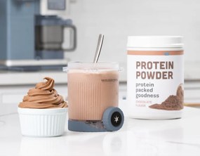 Mașină de înghețată 13-în-1 Ninja CREAMi Scoop & Swirl™ NC702EU, 800 W, 13 programe, manetă cu 3 poziții pentru cornetele de înghețată, CreamiFit, Creamify, 2 cupe de 473 ml, Personalizare, Albastru/Gri