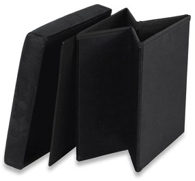 Taburet pliabil negru CUBEXO VELVET M