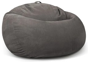 Fotoliu bean bag crem cu tapițerie din catifea reiată Roll 190 – SLOWDOWN