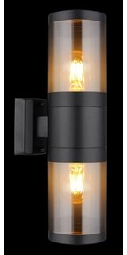 Aplica pentru exterior design modern IP44 Xeloo negru, fumuriu