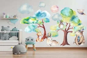 Autocolant de perete colorat pentru copii, în nuanțe delicate 150 x 300 cm