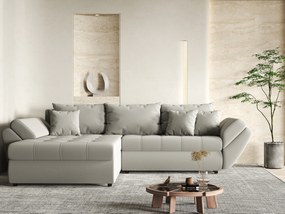 Colțar extensibil dumonde cu ladă de depozitare si sezut confortabil din spuma high-density, Loana Royal Grey 270x185 cm