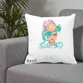 Perna Personalizata Zodie Rac, 40x40 cm, Alba Mata, Husa Detasabila, Perna Inclusa, BEKZ®