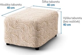 Gaico Huse bielastice BRILLANTE bej taburet (40 x 40 x 40 cm)