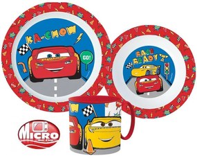 Disney Mașini set de veselă, set micro din plastic cu cană de 265 ml