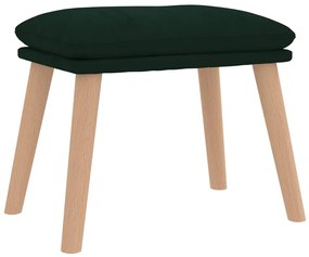 Scaun de relaxare cu taburet, verde inchis, catifea 1, Verde inchis