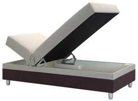 Pat de o persoană 85 cm Sodak (maro + Maro gri) (cu sp. depozitare). 1100766