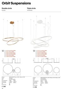 Redo 01-1721 - Lustră LED pe cablu ORBIT LED/42W + LED/66W/230V bronz