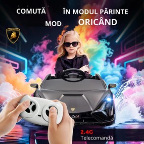HOMCOM Mașină pentru Copii 12V cu Telecomandă și Muzică Viteză 3-8km/h Negru | Aosom Romania