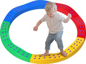 AIYAPLAY Poutre d'équilibre pentru copii 8 pietre de pas ondulées cu suprafață exturată antidrapantă și tapis de fond | Aosom Romania