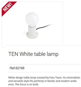 Veioza design modern minimalist TEN alba 62168