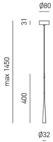 Lustra suspendata, Pendul LED slim DAFNE H-40cm alb, negru sau auriu