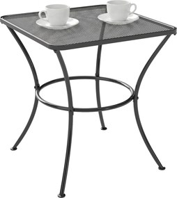 Outsunny Masuta pentru Gradina din Otel cu Blat Perforat, Masuta Patrata pentru Exterior 45x45x50 cm, Negru | AOSOM RO