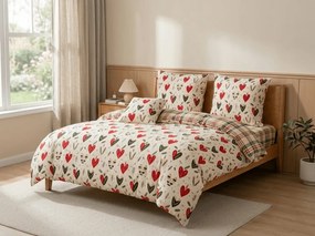 Lenjerie cocolino NORDIC HEARTS colorata Dimensiune lenjerie de pat: 2 buc 70 x 90 cm | 200 x 220 cm