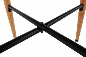 Masă de bar, negru/stejar, diametru 60 cm, IMAM