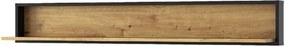 Polita BOSCO, stejar artisan maro/negru, PAL laminat, 150x20x22 cm