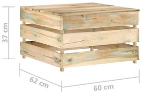Set mobilier de gradina cu perne, 8 piese, lemn verde tratat Crem si maro, 8