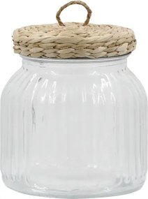 Borcan cu capac din papura, H7/D11cm - 650 ml