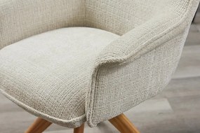 Set de 2 scaune pivotante picioare din lemn LE GRAND bej chenille