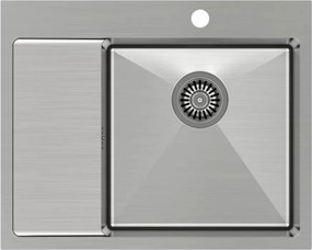 Chiuveta inox incastrata Quadron Unique Russel 116 inox periat 62x48 cm dreapta