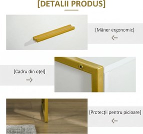 HOMCOM Set din 2 Noptiere Moderne, Noptiere cu Raft și Sertar, Organizatoare de Depozitare pentru Dormitor, 45x40x60 cm, Alb | Aosom Romania