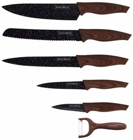 Set Cutite si curatator legume, 6 piese acoperite cu strat marmorat Royalty Line Rl ST5W