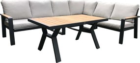 Set mobilier de grădină gri din aluminiu pentru 5 persoane Rotterdam – Rojaplast