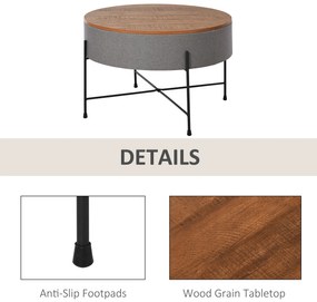 HOMCOM masuta cafea, rotunda, stil industrial, Ф60 x 40cm | AOSOM RO
