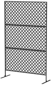 Outsunny Separator de mediu pentru exterior, Ecran de oțel pentru terasă, Verandă, Grădină, Grilă independentă, Oțel, Negru | Aosom Romania