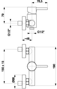 Baterie de duș KFA Armatura 5826-010-81 NEDA alamă/negru mat