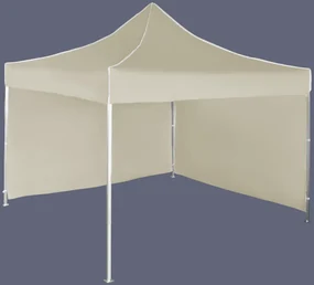 Pavilion de grădină 3x3m – din aluminiu, 2 pereţi laterali, Bej