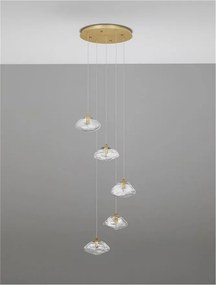 Lustra moderna cu 5 Pendule design decorativ KING aurie