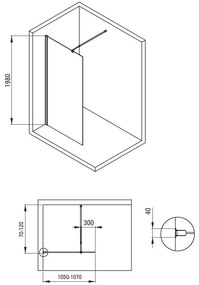 Paravan de dus Deante Kerria Plus crom 110x200 cm