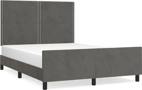 vidaXL Cadru de pat fără saltea, gri închis, 140x190 cm, catifea