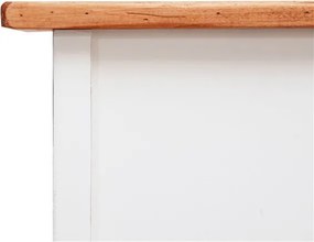 Birou, L100 48 H80 cm, 5 sertare, alb natur antic, lemn masiv