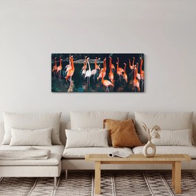 Tablou - turmă de flamingo (120x50 cm)