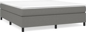vidaXL Pat continental cu saltea, gri închis, 160x200 cm, țesătură