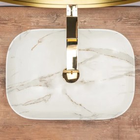 REA-U6596 - Lavoar pentru blat BELINDA 33,5 x 46,5 cm ceramică/decor marmură