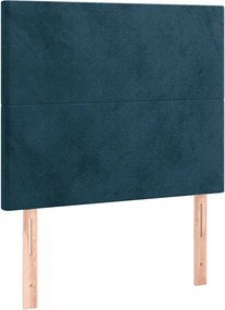 vidaXL Tăblie de pat albastru închis 90x5x118/128 cm catifea
