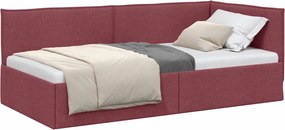 vidaXL Cadru de pat colțar cu headboard Roșu Vin 80 x 200 cm țesătură