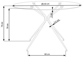 Masa Rondo sticla - d110xh74 cm